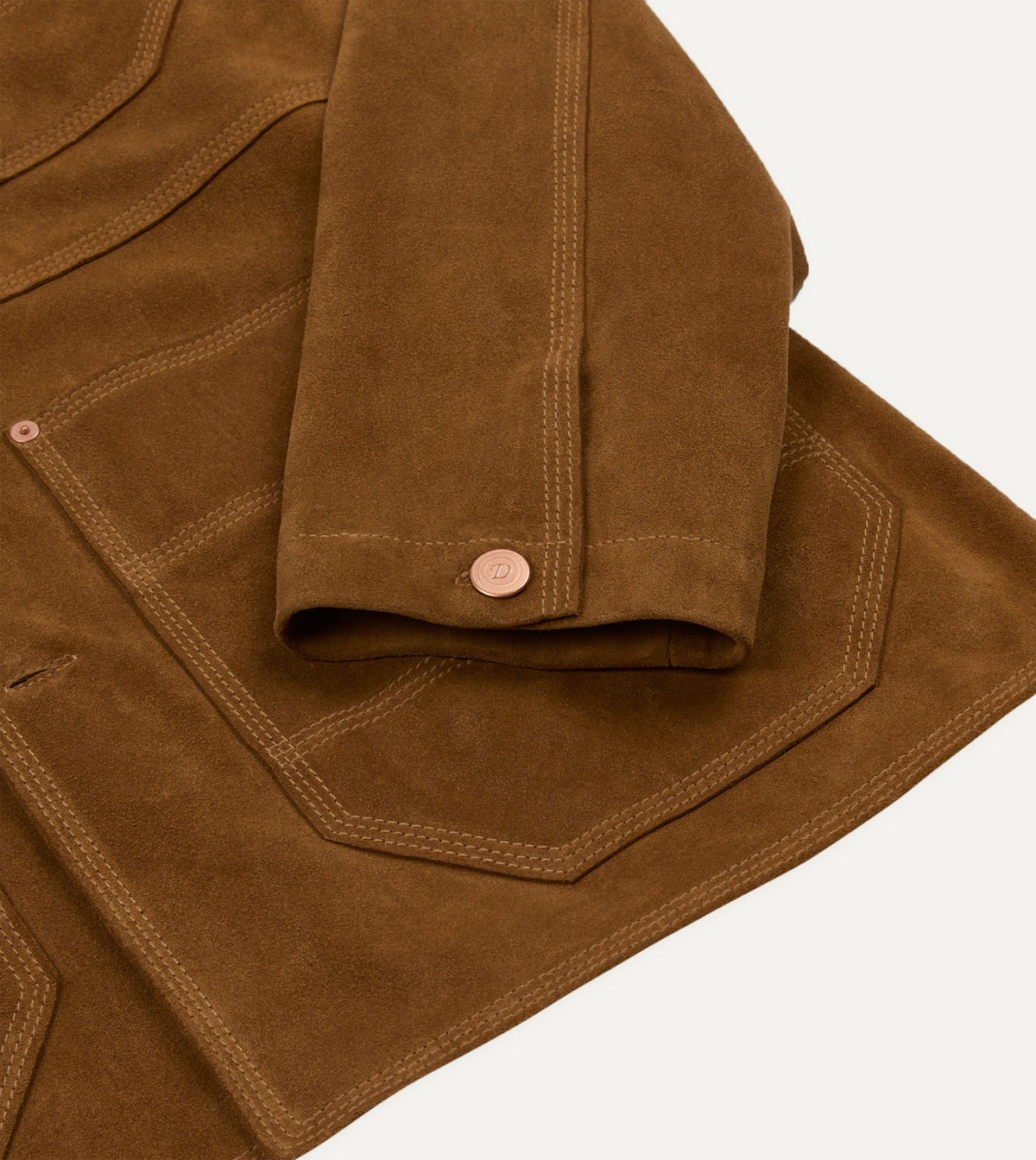Drake's Tobacco Suede Welder Jacket