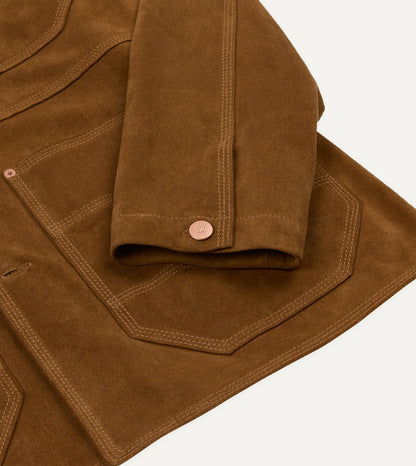 Drake's Tobacco Suede Welder Jacket
