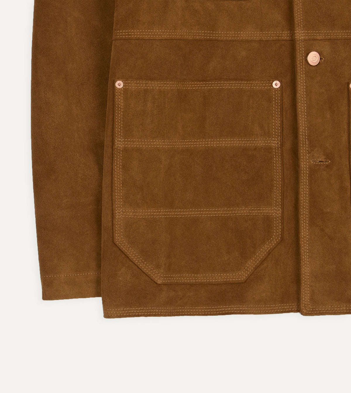 Drake's Tobacco Suede Welder Jacket