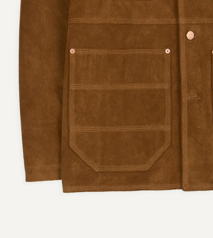 Drake's Tobacco Suede Welder Jacket