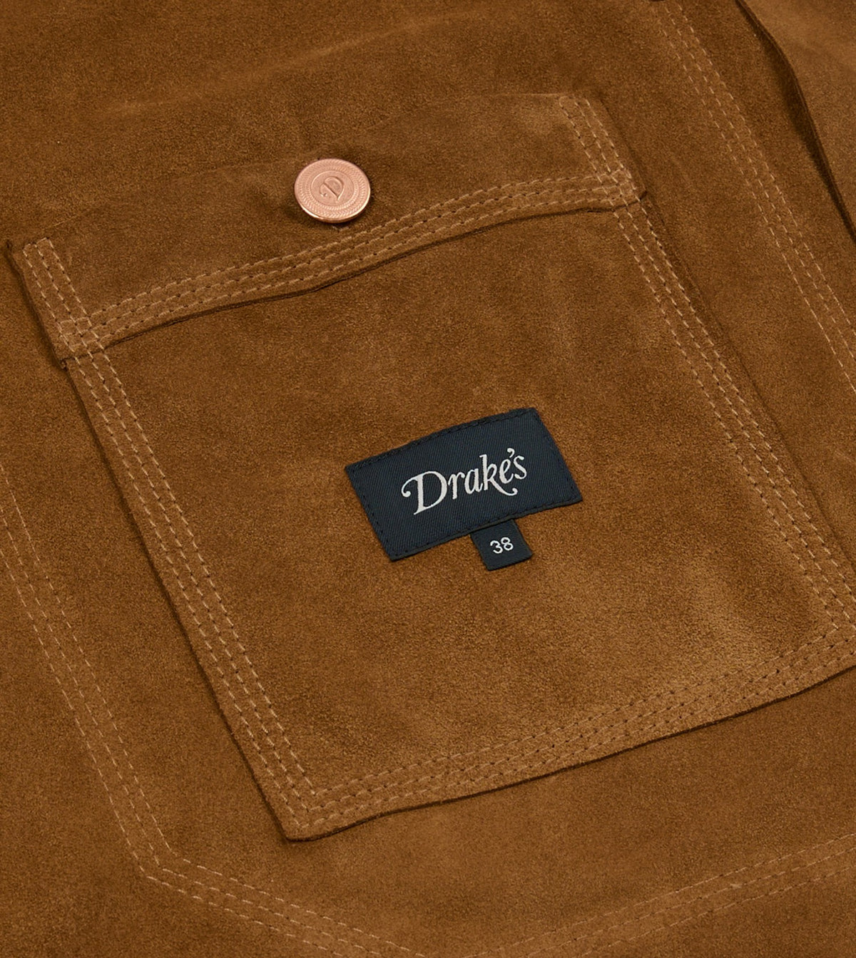 Drake's Tobacco Suede Welder Jacket
