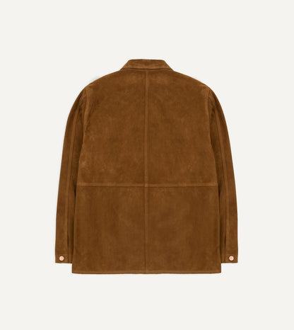 Drake's Tobacco Suede Welder Jacket