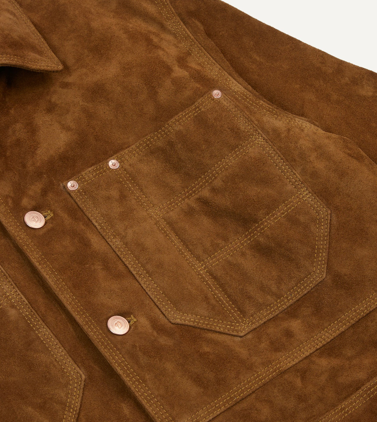 Drake's Tobacco Suede Blanket Lined Welder Jacket