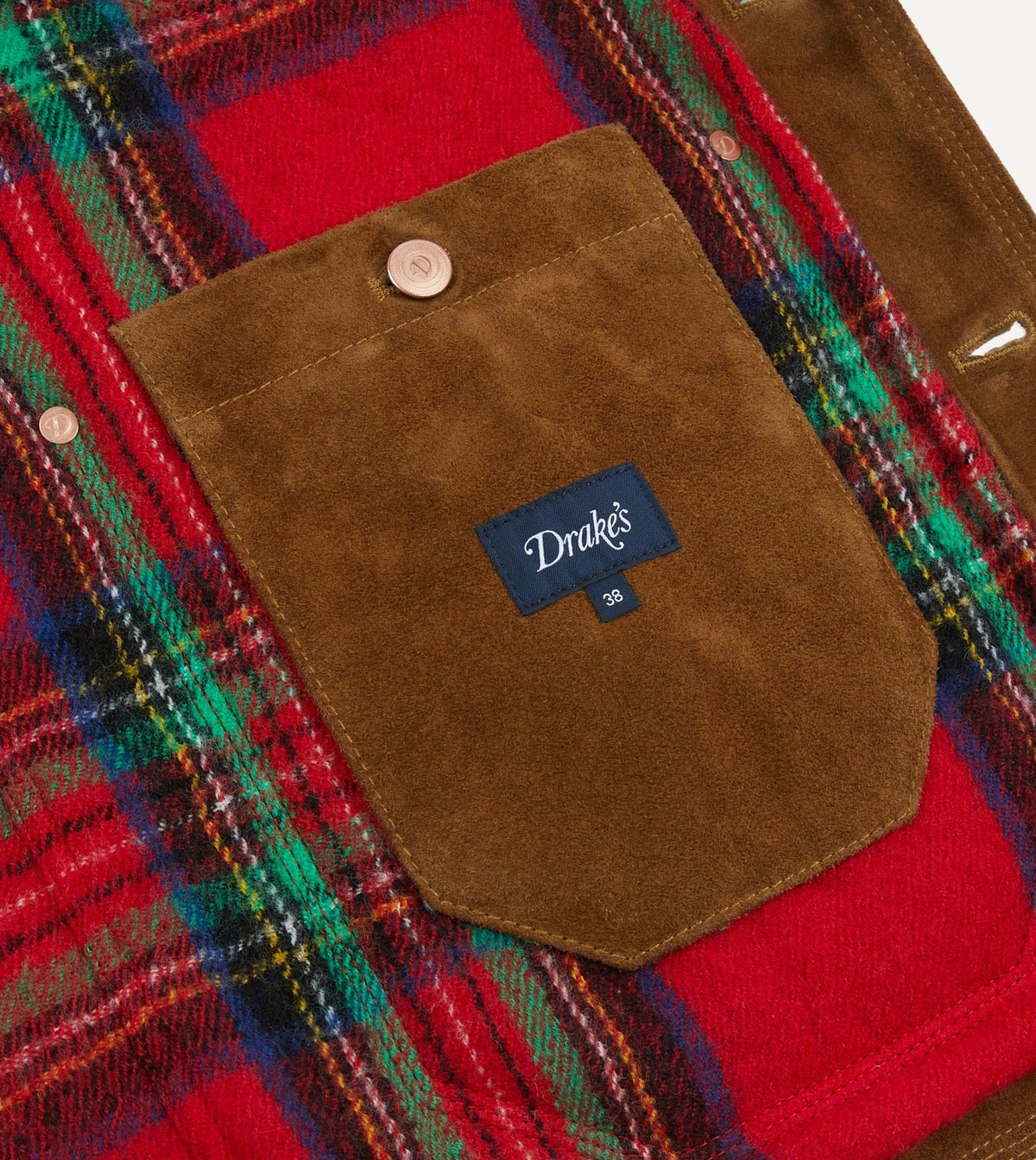 Drake's Tobacco Suede Blanket Lined Welder Jacket
