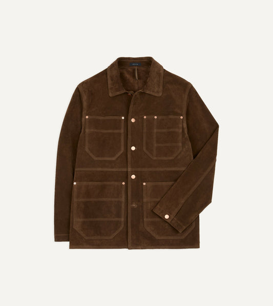 Drake's Brown Suede Welder Jacket