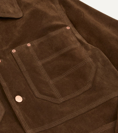 Drake's Brown Suede Welder Jacket