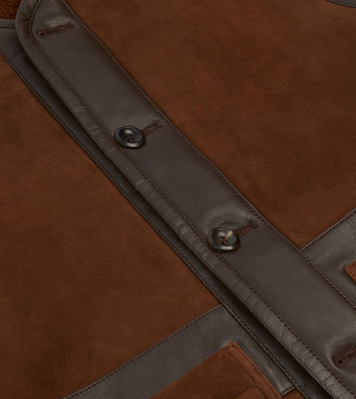 Drake's Dark Brown Suede Shearling Vest