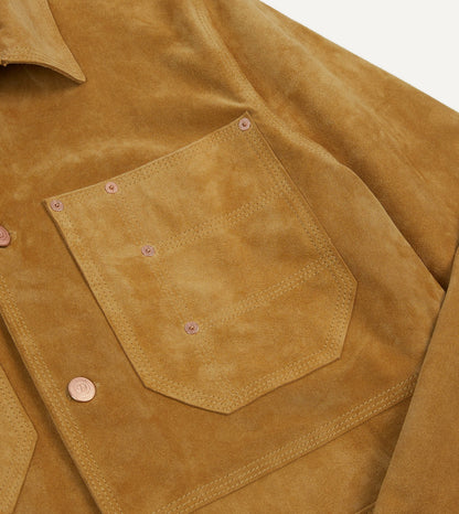 Drake's Sand Suede Welder Jacket