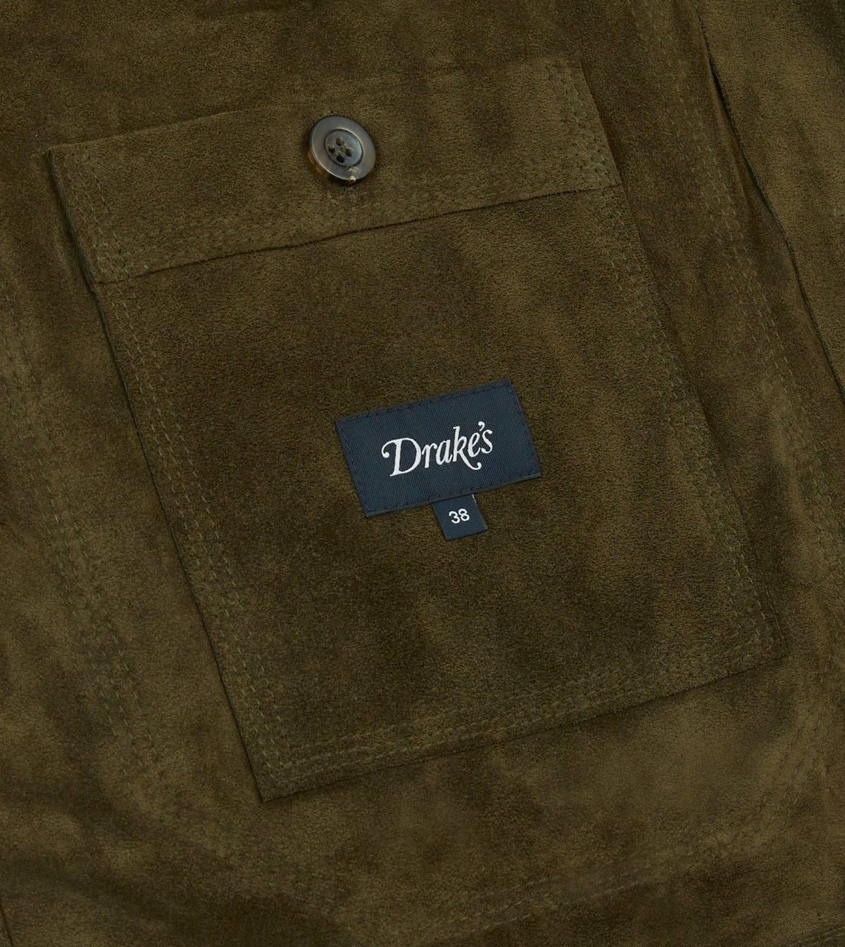Drake's Olive Suede Welder Jacket