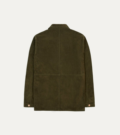 Drake's Olive Suede Welder Jacket