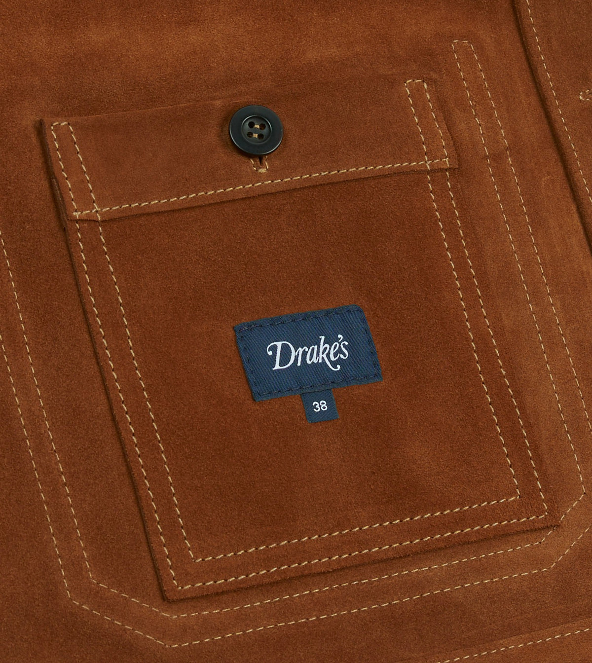 Drake's Rust Heavyweight Suede Five-Pocket Chore Jacket
