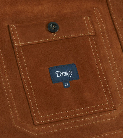Drake's Rust Heavyweight Suede Five-Pocket Chore Jacket