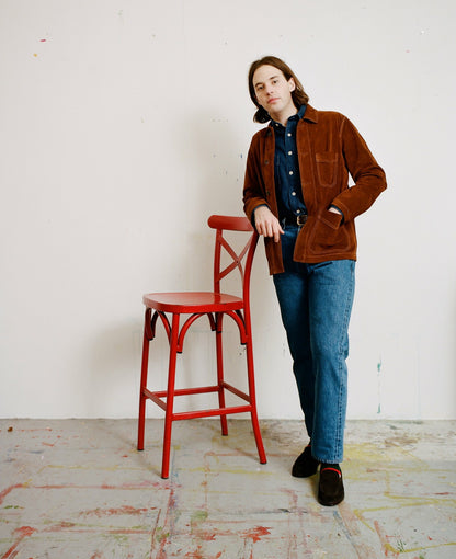 Drake's Rust Heavyweight Suede Five-Pocket Chore Jacket