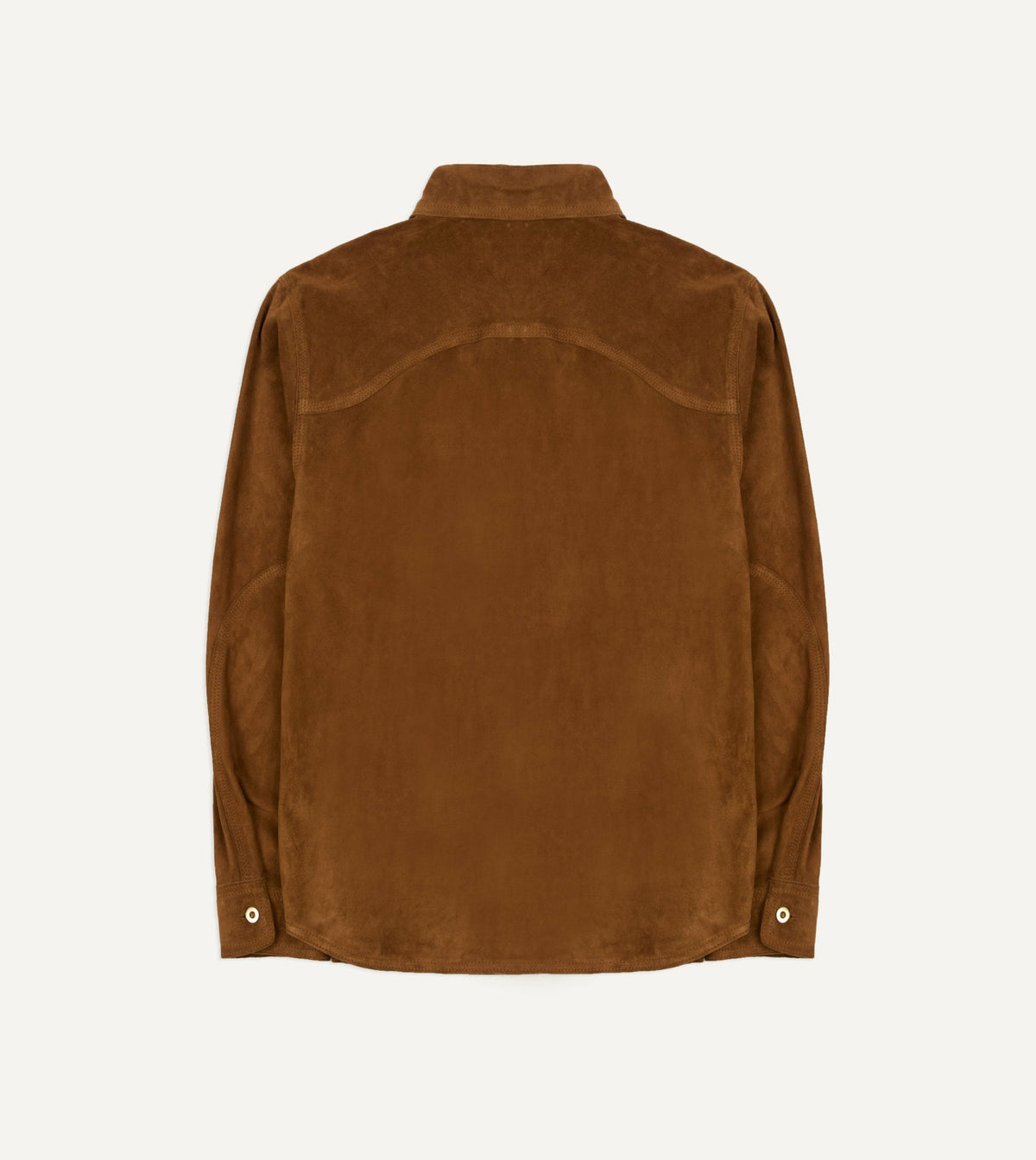Drake's Tobacco Raw Suede Overshirt