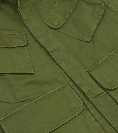 Drake's Olive Herringbone Cotton Jungle Jacket
