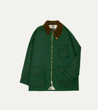 Drake's Green Waxed Coverall Jacket
