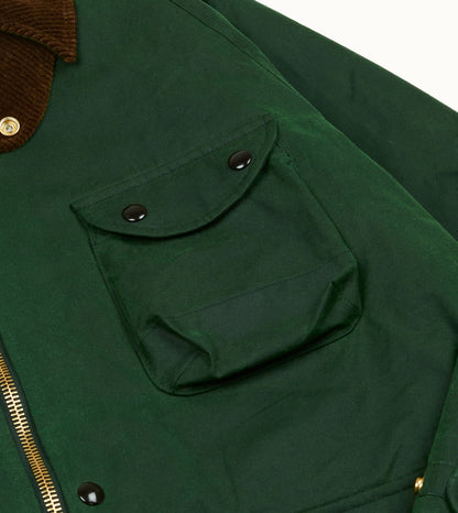 Drake's Green Waxed Coverall Jacket