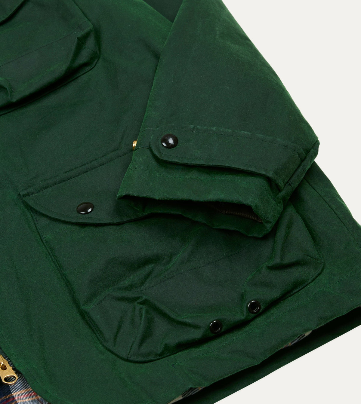 Drake's Green Waxed Coverall Jacket