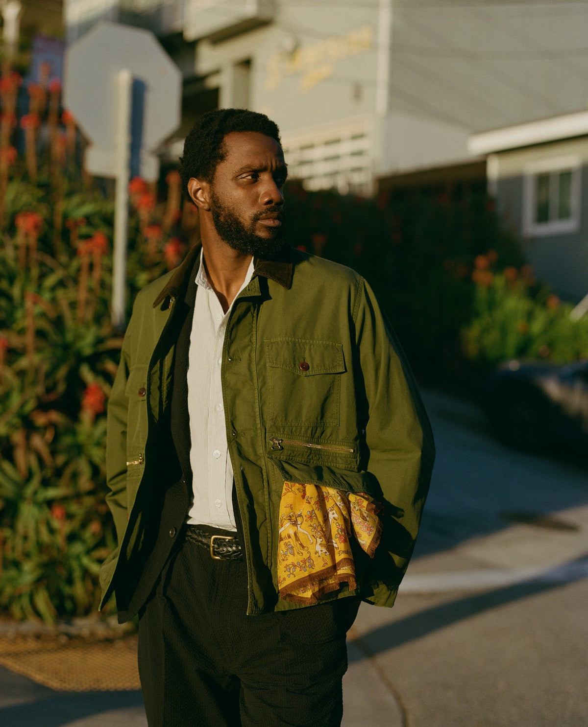 Drake's Washed Olive Cotton Hiking Jacket