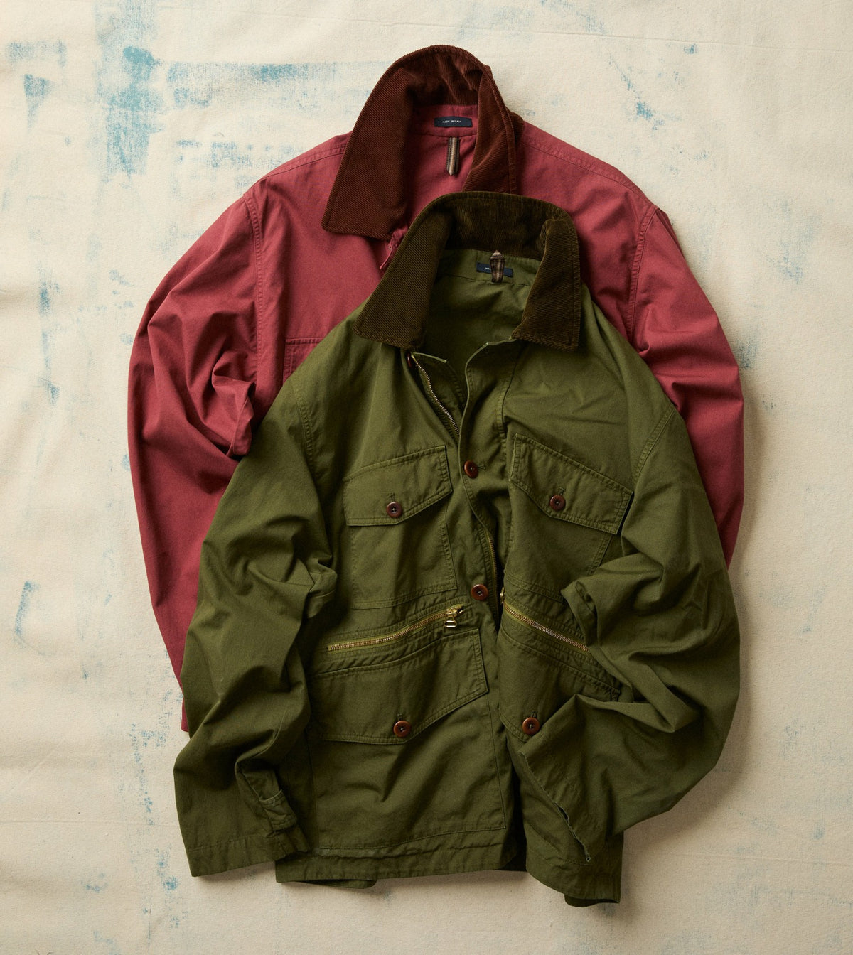 Drake's Washed Olive Cotton Hiking Jacket