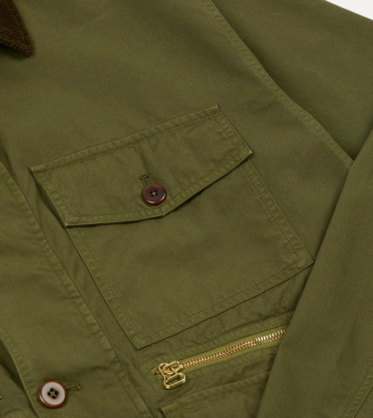 Drake's Washed Olive Cotton Hiking Jacket