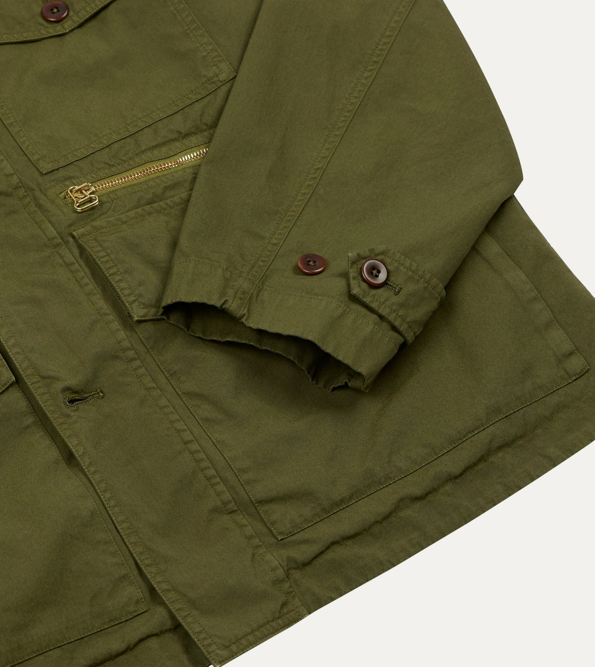 Drake's Washed Olive Cotton Hiking Jacket