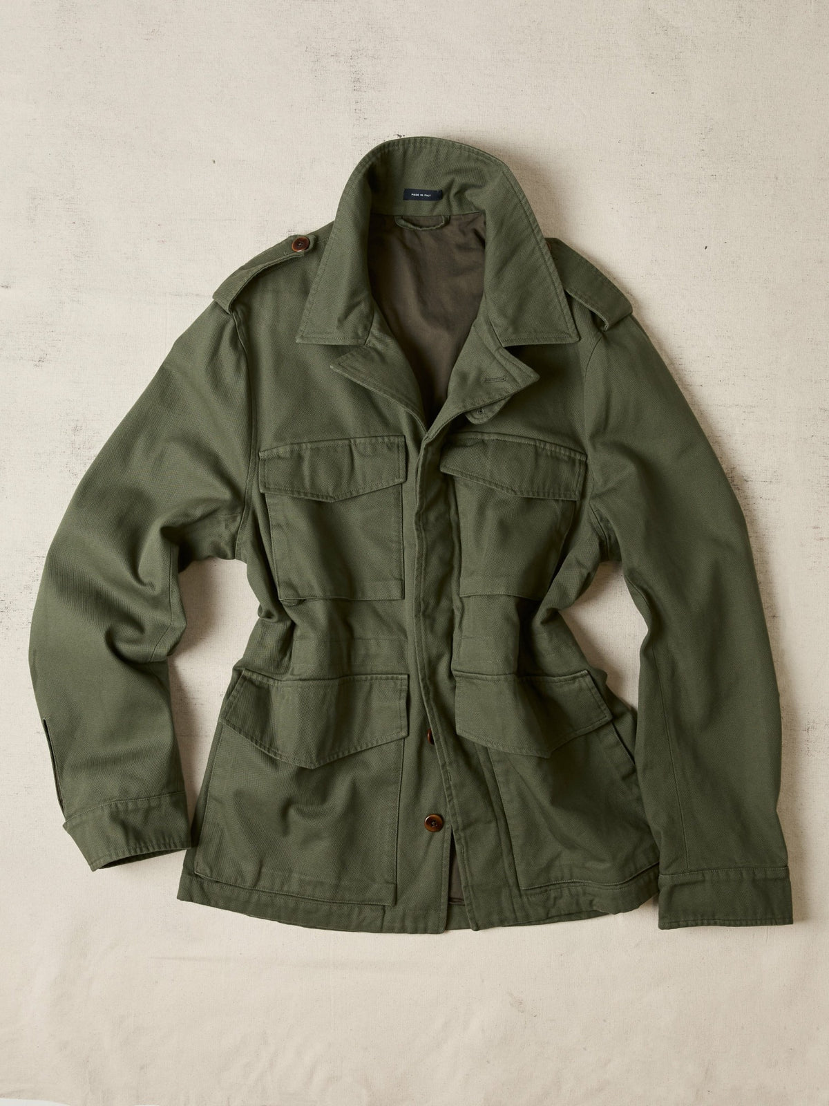 Drake's Olive Cotton D-43 Field Jacket