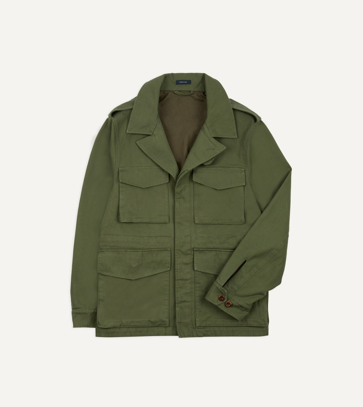 Drake's Olive Cotton D-43 Field Jacket