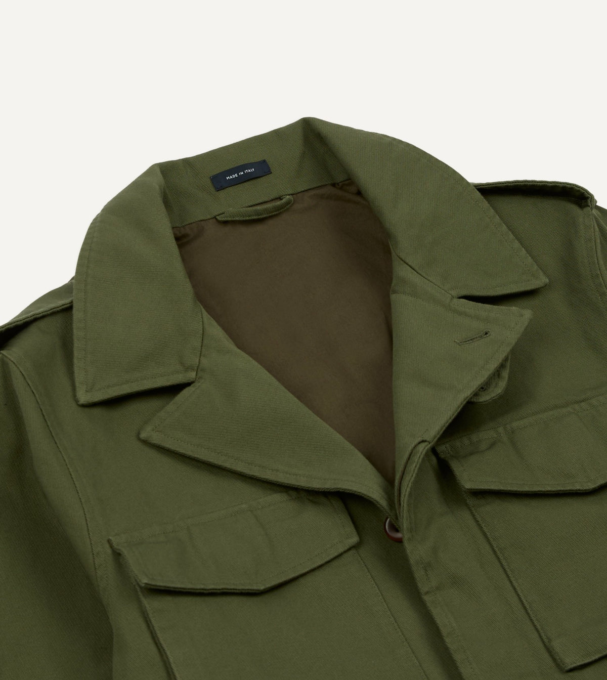 Drake's Olive Cotton D-43 Field Jacket