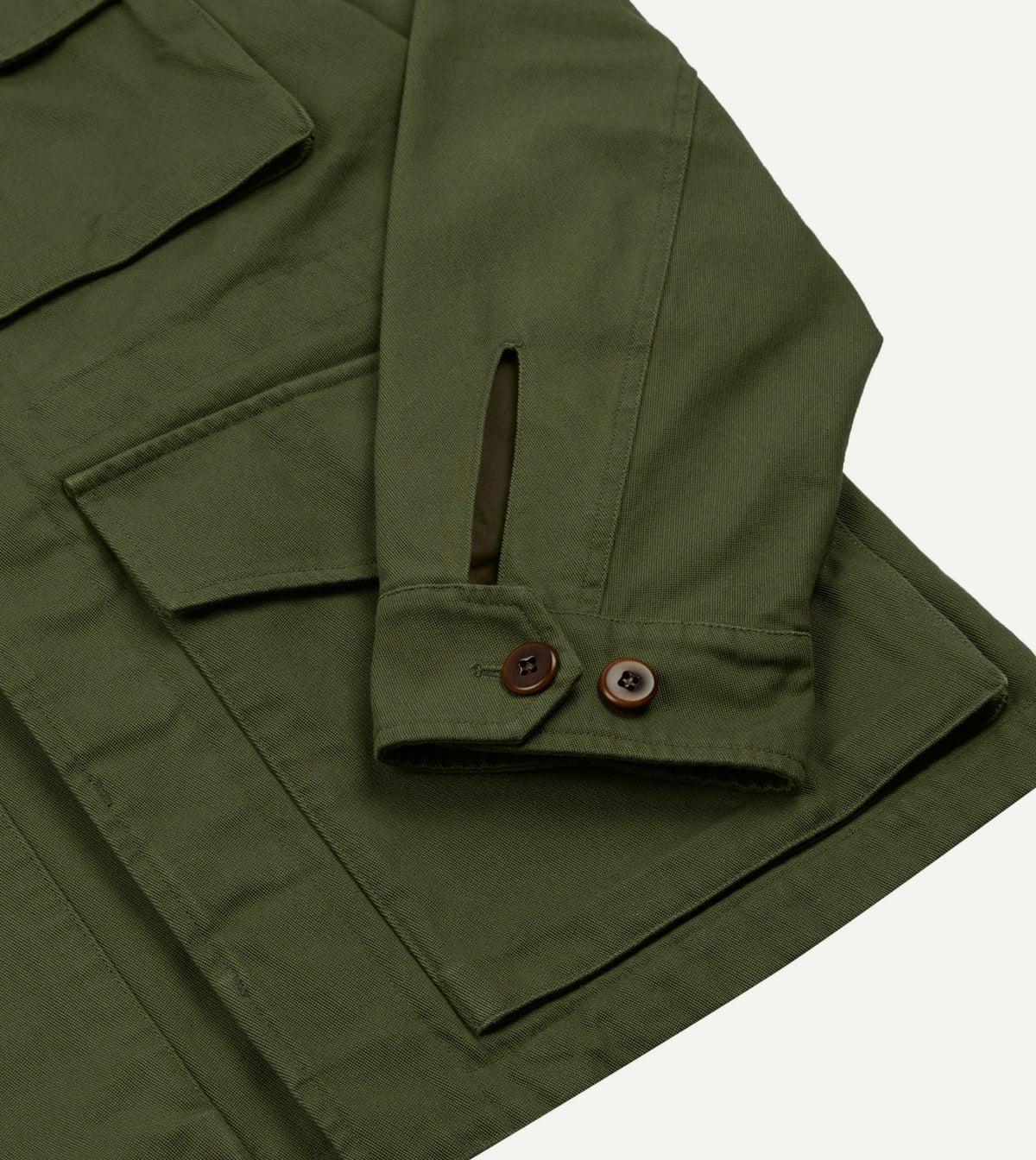 Drake's Olive Cotton D-43 Field Jacket