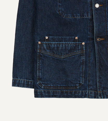 Drake's Stone Wash Selvedge Denim Five-Pocket Chore Jacket