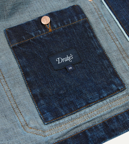 Drake's Stone Wash Selvedge Denim Five-Pocket Chore Jacket