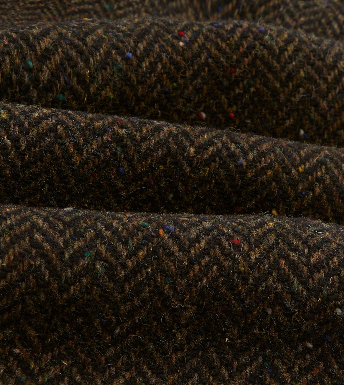 Drake's Brown Herringbone Wool Raglan Coat