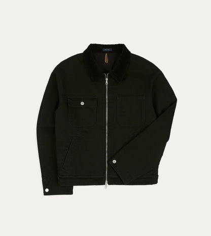 Drake's Drake's by A. Levine Black Cotton Trucker Jacket