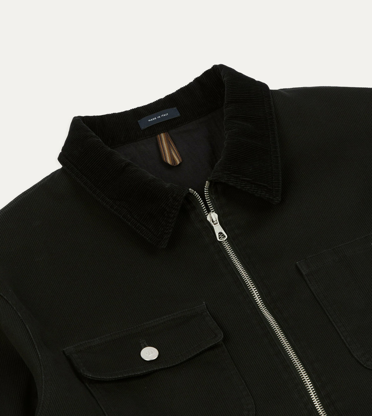 Drake's Drake's by A. Levine Black Cotton Trucker Jacket