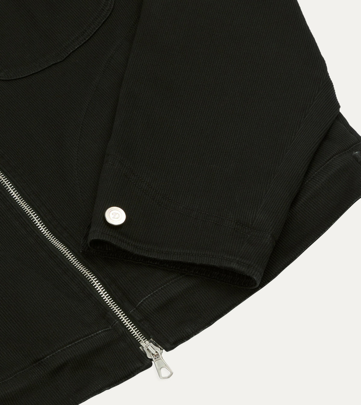 Drake's Drake's by A. Levine Black Cotton Trucker Jacket
