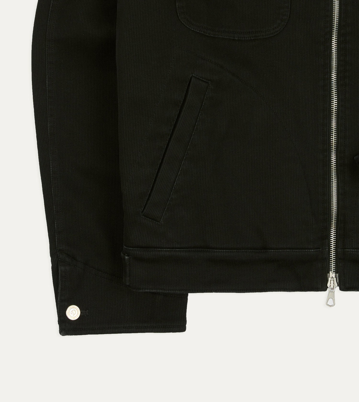 Drake's Drake's by A. Levine Black Cotton Trucker Jacket