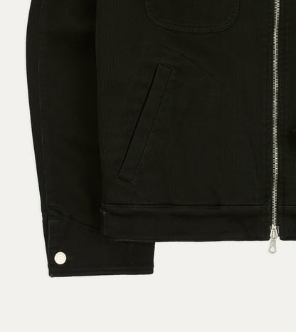 Drake's Drake's by A. Levine Black Cotton Trucker Jacket