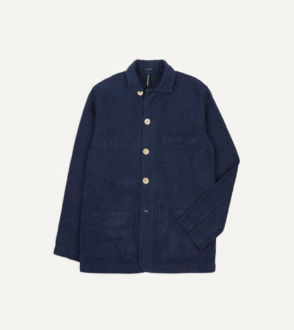 Drake's Navy Linen Five-Pocket Chore Jacket