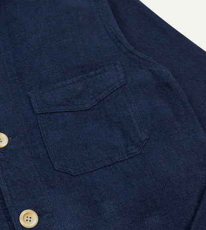 Drake's Navy Linen Five-Pocket Chore Jacket