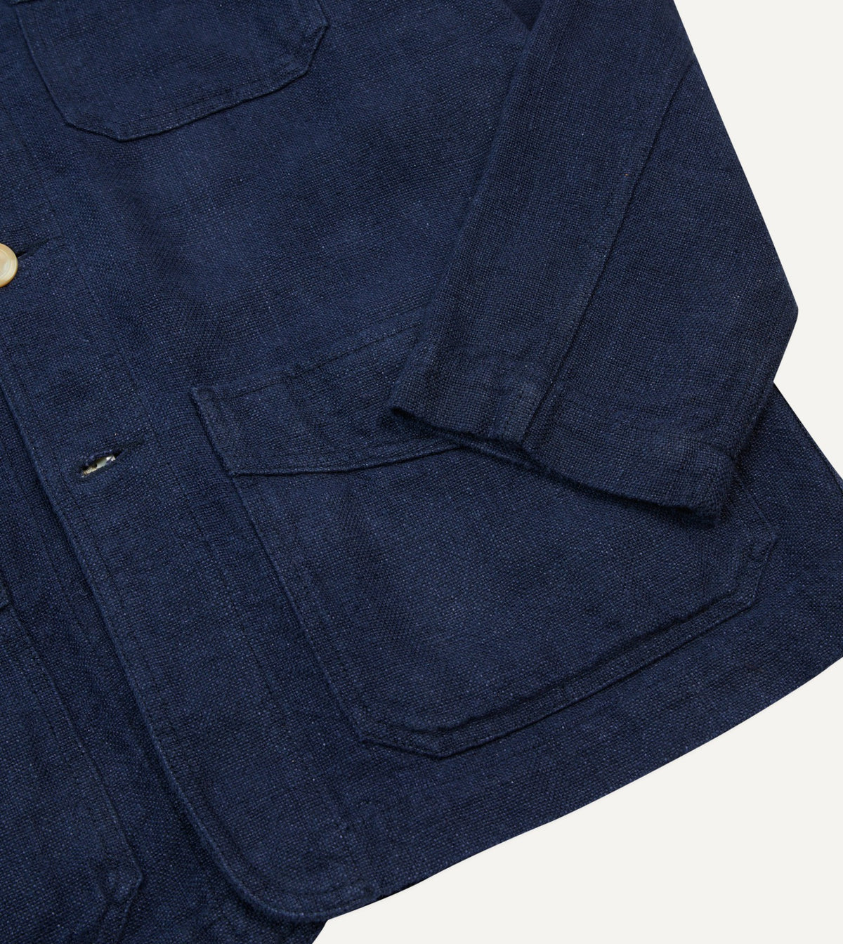 Drake's Navy Linen Five-Pocket Chore Jacket