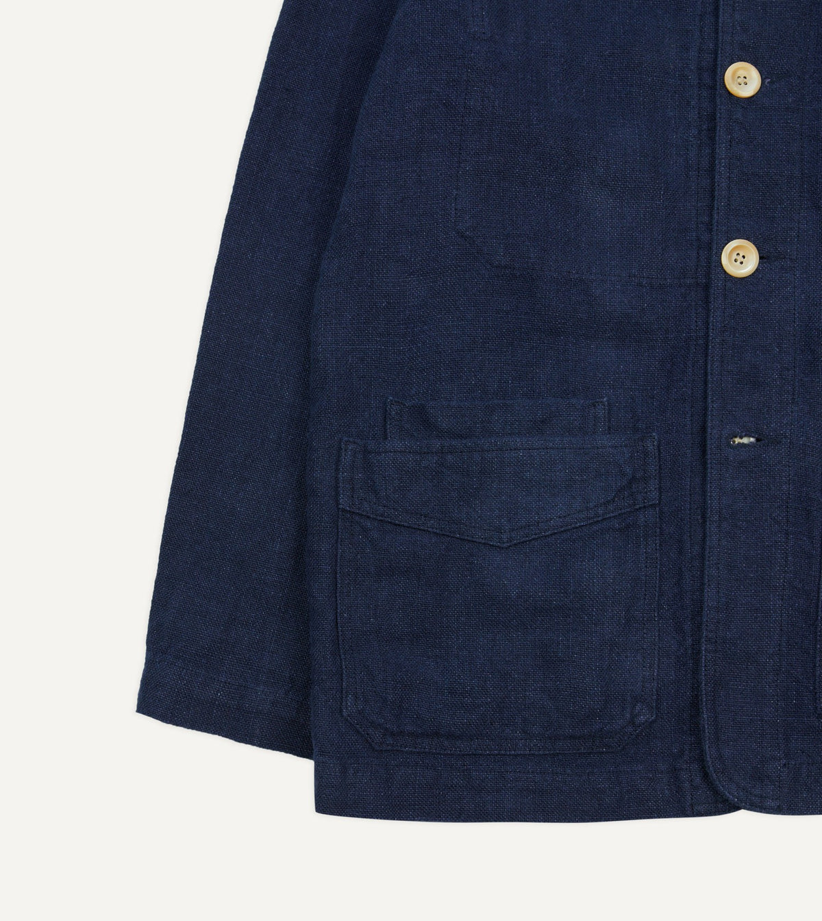 Drake's Navy Linen Five-Pocket Chore Jacket