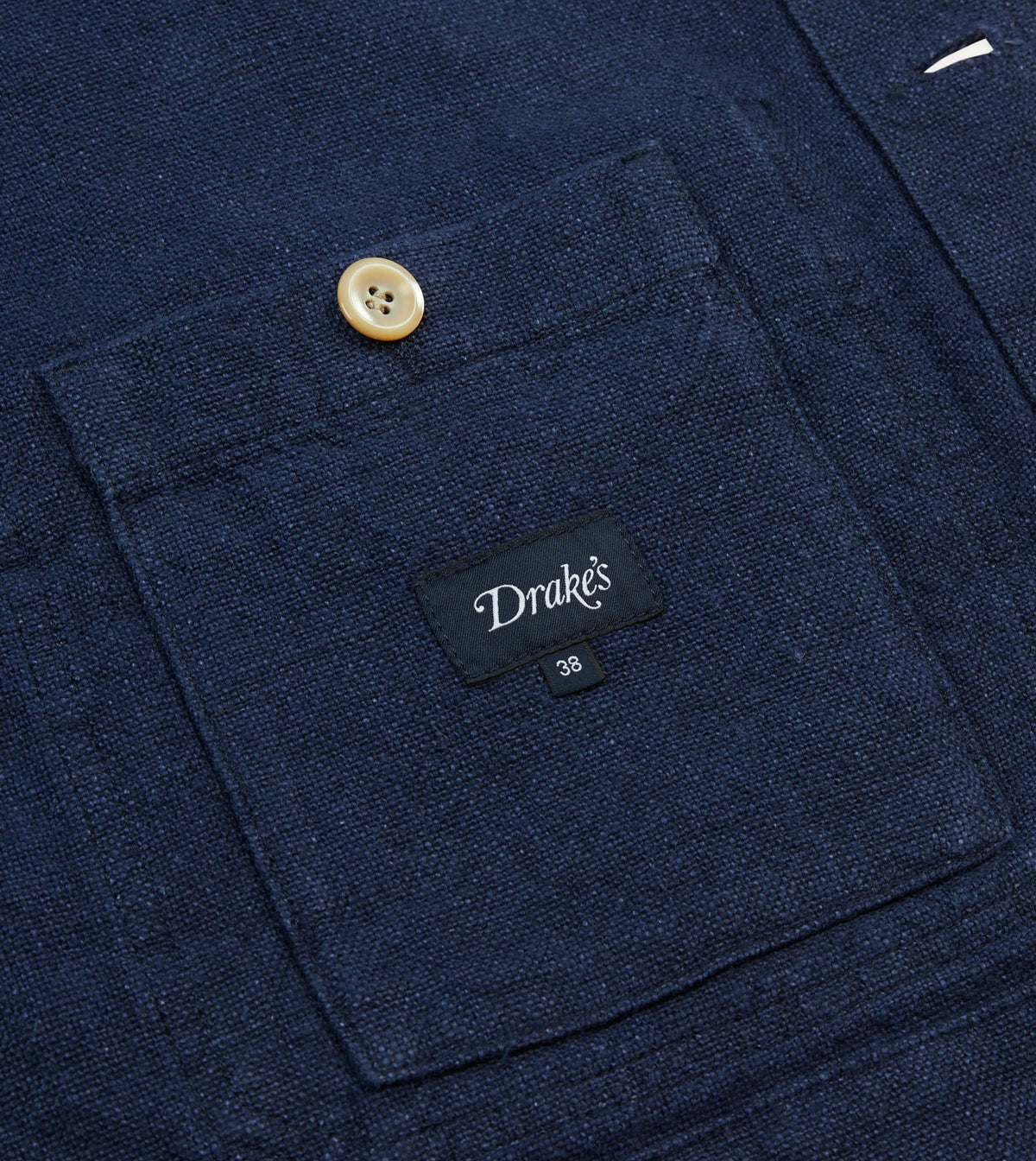 Drake's Navy Linen Five-Pocket Chore Jacket