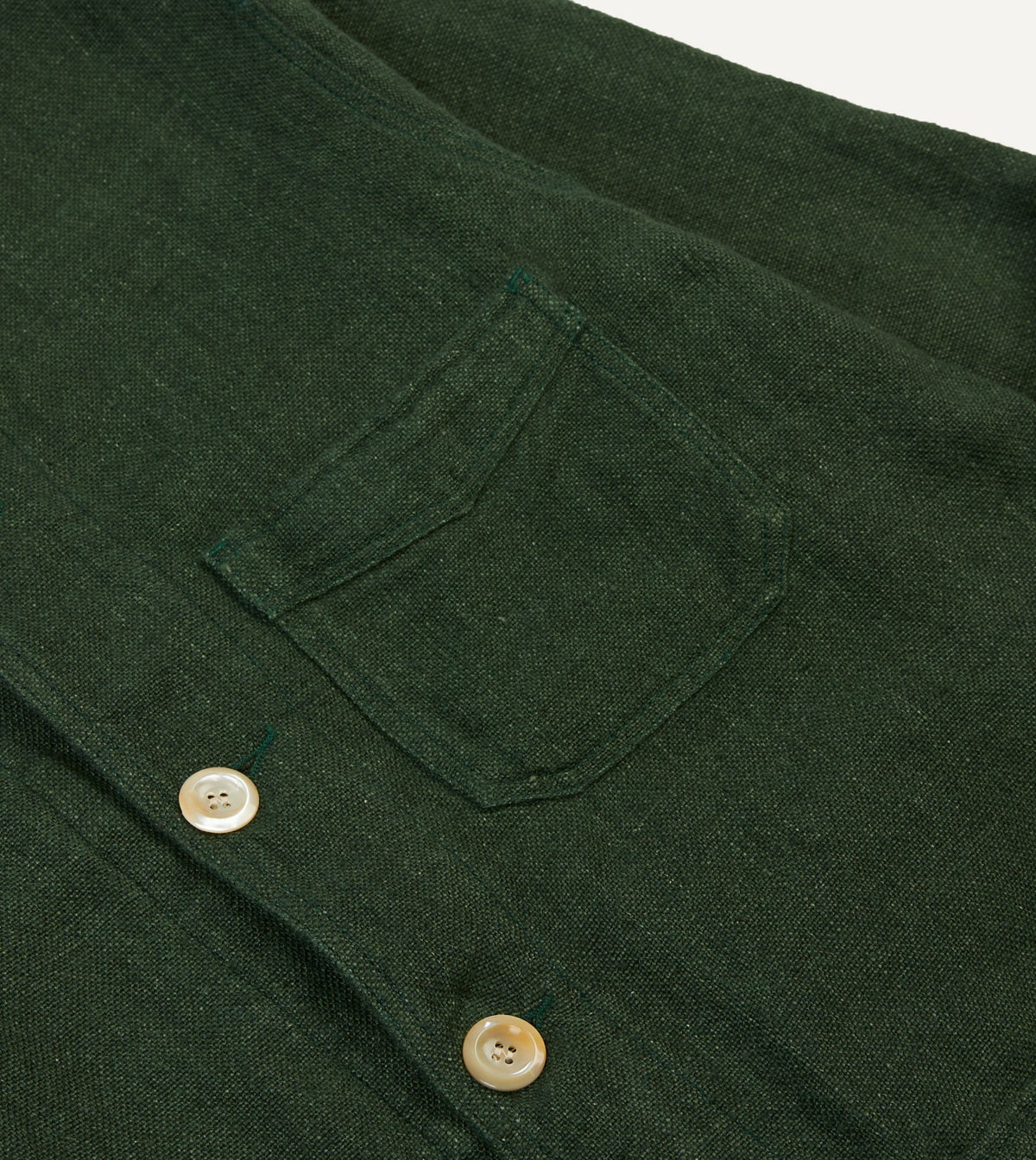 Drake's Green Linen Five-Pocket Chore Jacket