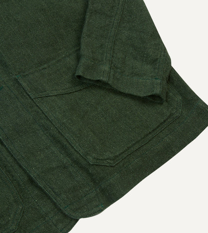 Drake's Green Linen Five-Pocket Chore Jacket