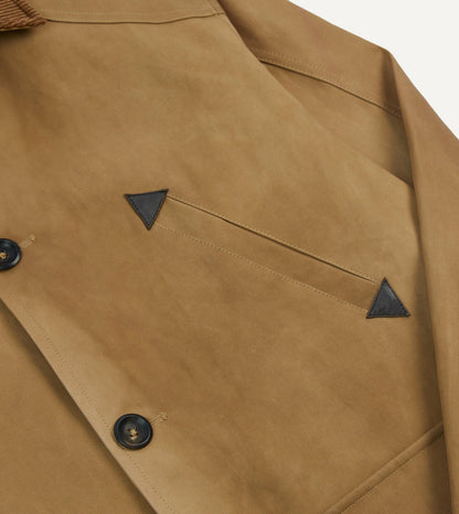 Drake's Light Brown Cotton Gabardine Barn Jacket