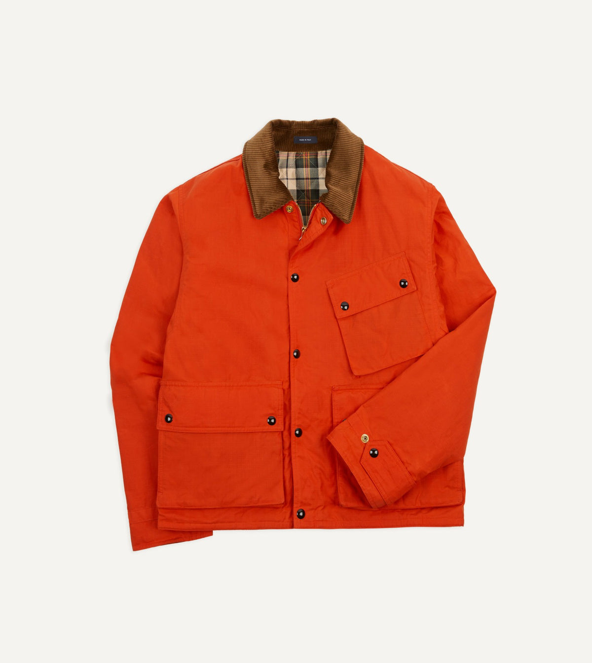Drake's Orange Waxed Ripstop Cotton Wader Jacket