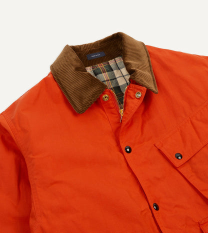 Drake's Orange Waxed Ripstop Cotton Wader Jacket