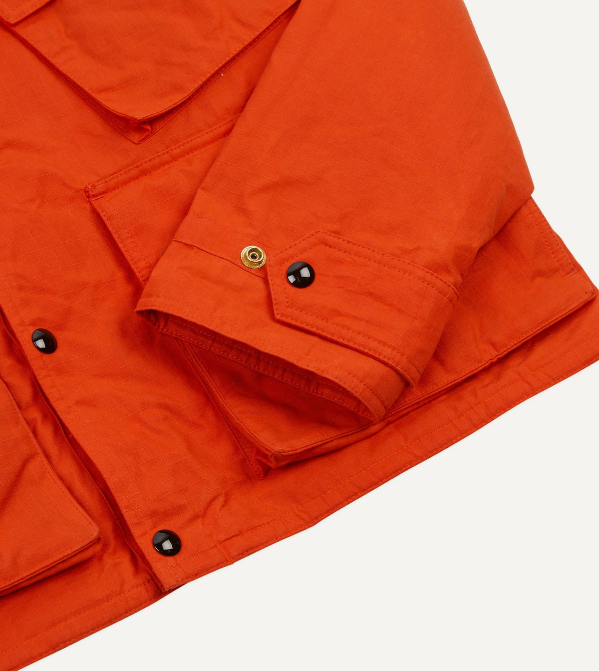 Drake's Orange Waxed Ripstop Cotton Wader Jacket