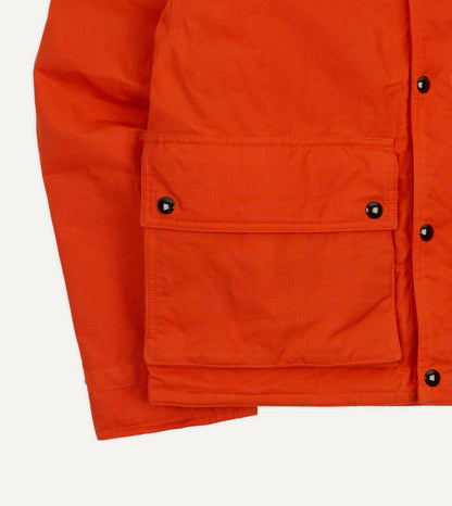 Drake's Orange Waxed Ripstop Cotton Wader Jacket